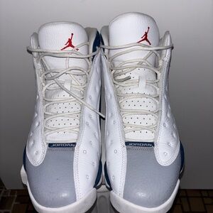Jordan Sneakers in White, Gray, and Blue